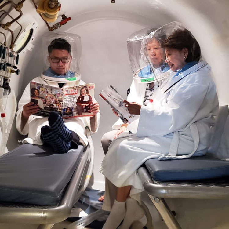 patients inside a hyperbaric oxygen chamber in Richmond BC